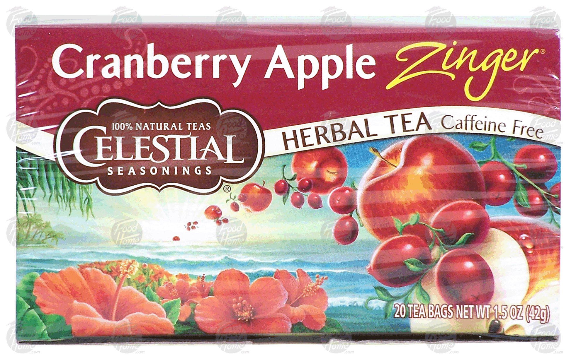 Celestial Seasonings Zinger cranberry apple flavored caffeine free herbal tea, 20-bags Full-Size Picture